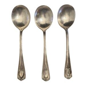 Community Silver Plate Teaspoons Set of 3 Vintage Monogram Flatware